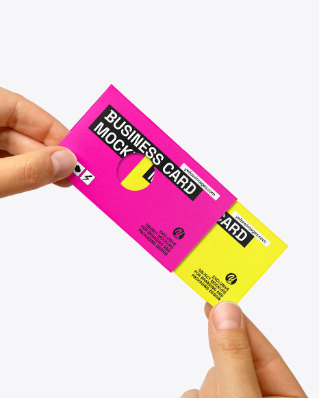 Business Card in a Hands Mockup