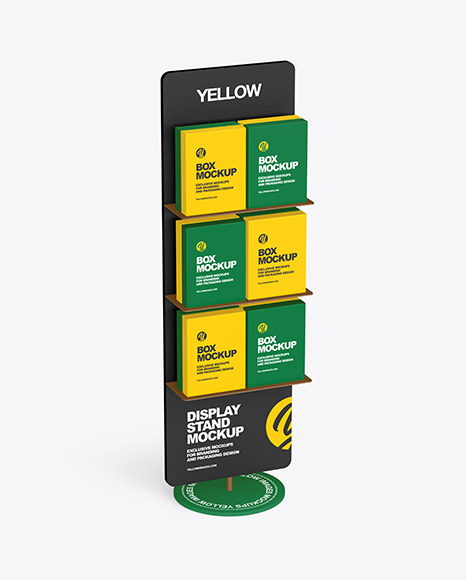 Display Stand With Boxes Mockup