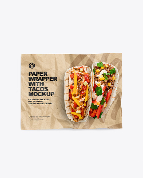 Paper Wrapper With Tacos Mockup