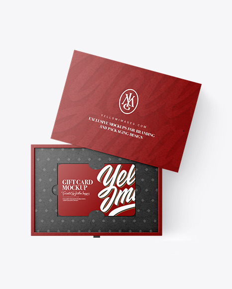 Gift Business Cards in a Kraft Box Mockup