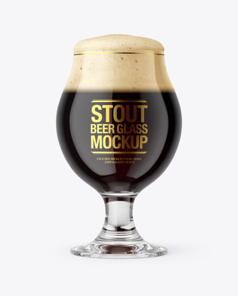 Tulip Glass With Stout Beer Mockup