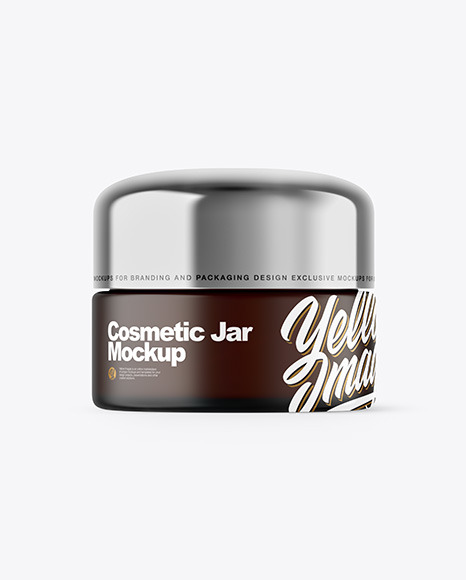 Frosted Amber Cosmetic Jar Mockup