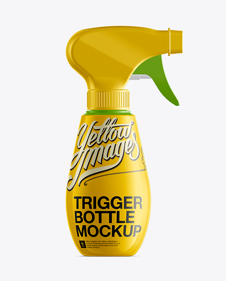 350ml White Plastic Trigger Bottle w/ Shrink Sleeve Label Mockup