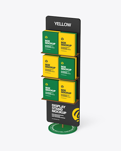 Display Stand With Boxes Mockup