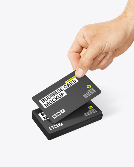 Business Card in a Hand Mockup