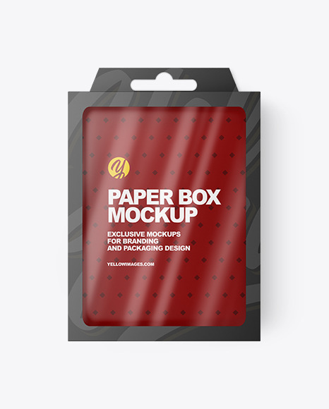 Paper Box w/ Hang Tab Mockup