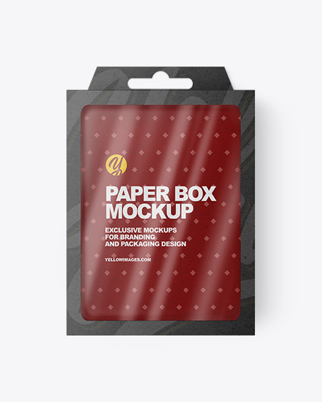 Kraft Paper Box w/ Hang Tab Mockup