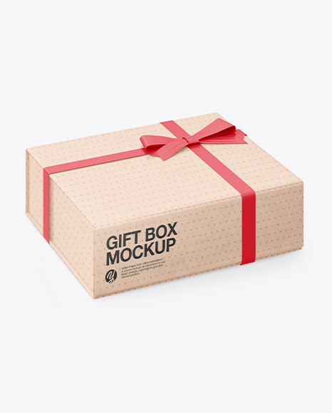 Kraft Gift Box Mockup
