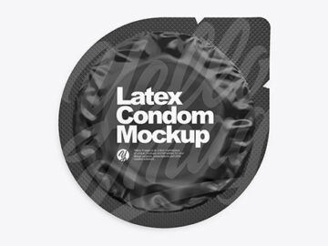 Matte Condom Packaging  Mockup