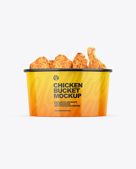 Glossy Bucket W/ Chicken Mockup