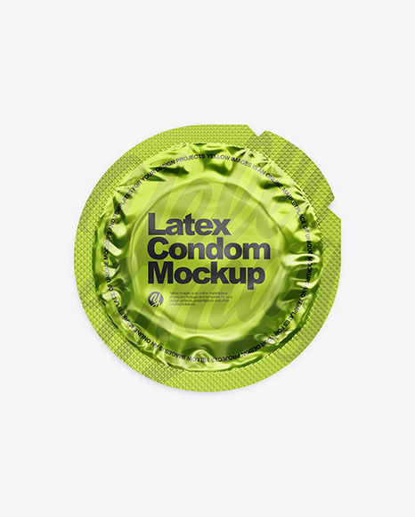 Matte Metallic Condom Packaging Mockup