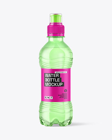 Colored PET Water Bottle Mockup