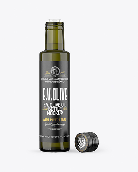 250ml Glass Olive Oil Bottle Mockup