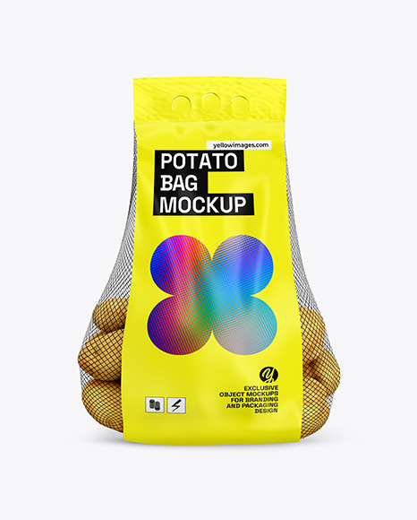 Potato Bag w/ Glossy Label Mockup