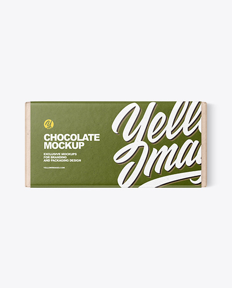 Chocolate Bar in Kraft Paper Packaging Mockup