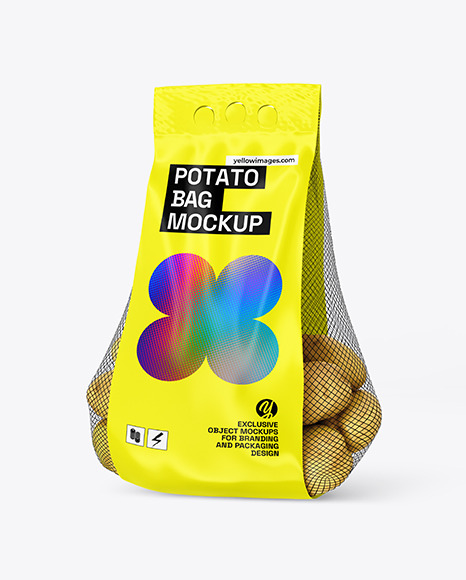 Potato Bag w/ Glossy Label Mockup