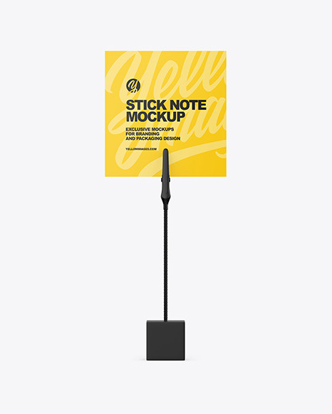 Stick Note With Table Holder Mockup