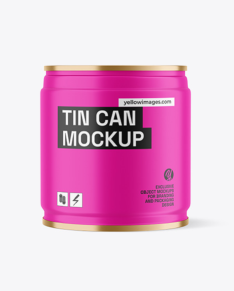 Tin Can with Matte Finish Mockup