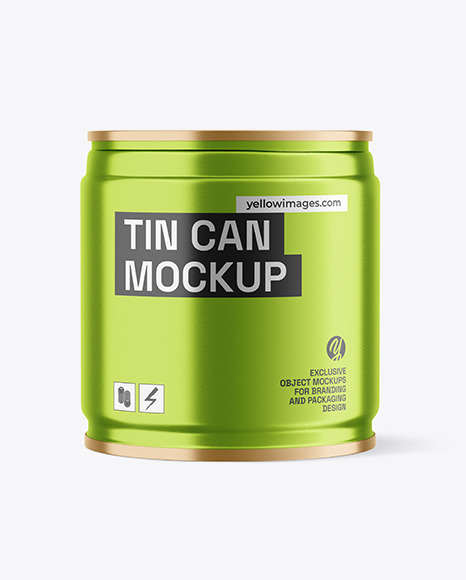 Tin Can Mockup with Metallic Finish Mockup