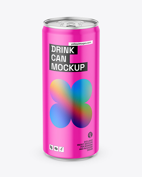 Drink Can w/ Matte Finish Mockup