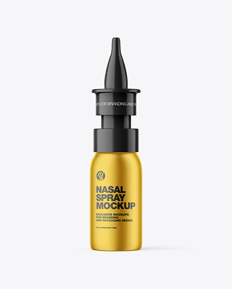 Metallic Nasal Spray Bottle Mockup