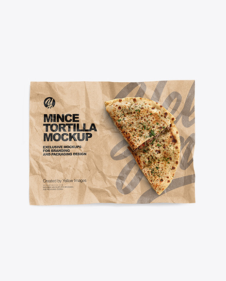 Paper Wrapper With Mince Tortilla Mockup