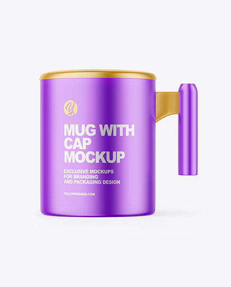 Matte Metallic Mug w/ Cap Mockup