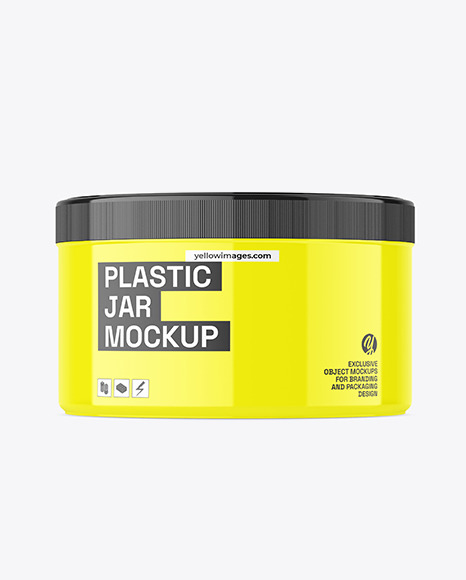300ml Glossy Plastic Jar Mockup