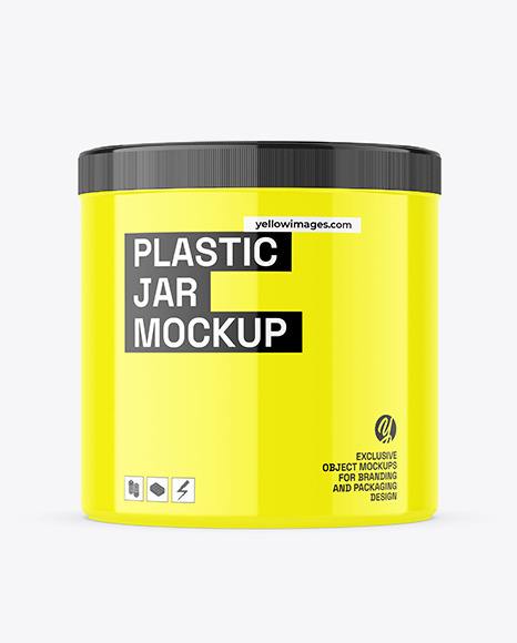 650ml Glossy Plastic Jar Mockup