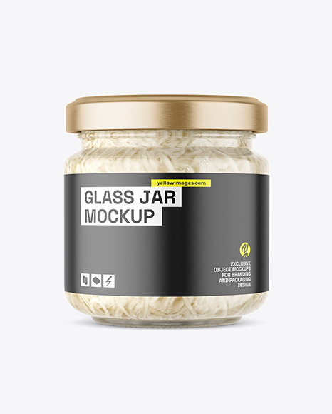 Clear Glass Jar with Pickled Celery Mockup