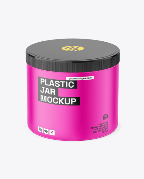 500ml Matte Plastic Jar Mockup