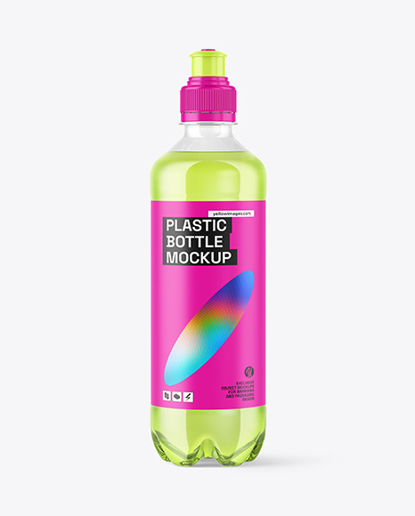 500ml Clear PET Drink Bottle Mockup