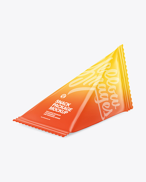 Glossy Triangular Package Mockup