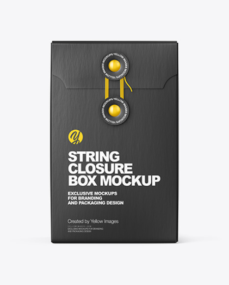 Box With String Closure Mockup