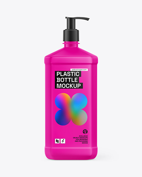 Matte Plastic Bottle With Dispenser Mockup