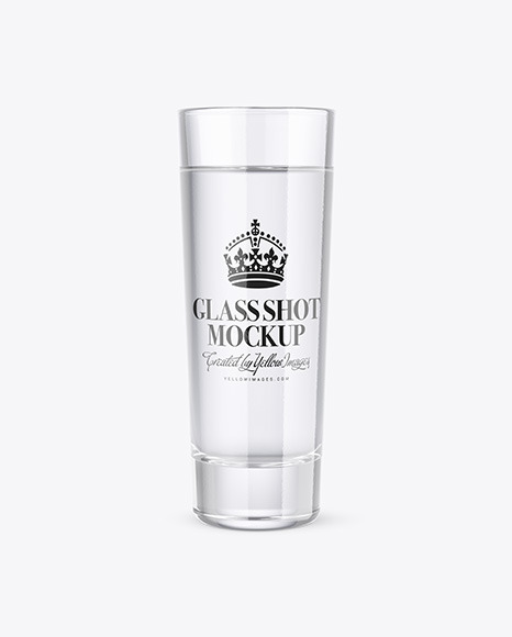 Clear Glass Shot with Vodka Mockup