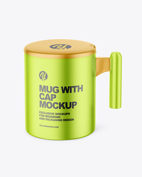 Matte Metallic Mug w/ Cap Mockup