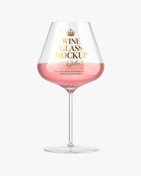 Pink Wine Glass Mockup