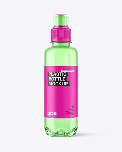 220ml Colored PET Water Bottle Mockup