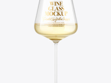 White Wine Glass Mockup
