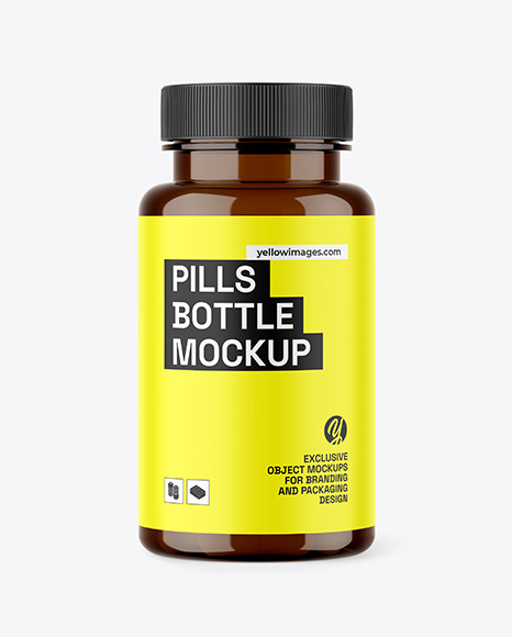 Amber Pills Bottle Mockup