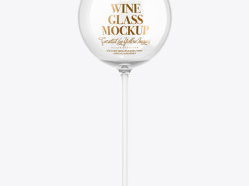 Clear Empty Wine Glass Mockup