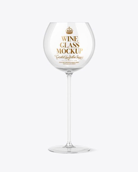 Clear Empty Wine Glass Mockup