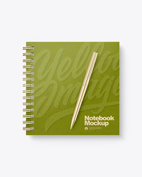 Kraft Paper Notebook With Writing Pen Mockup