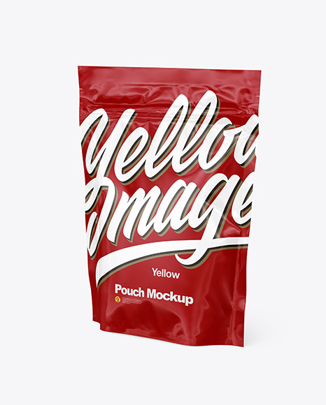 Glossy Pouch Mockup - Halfside View