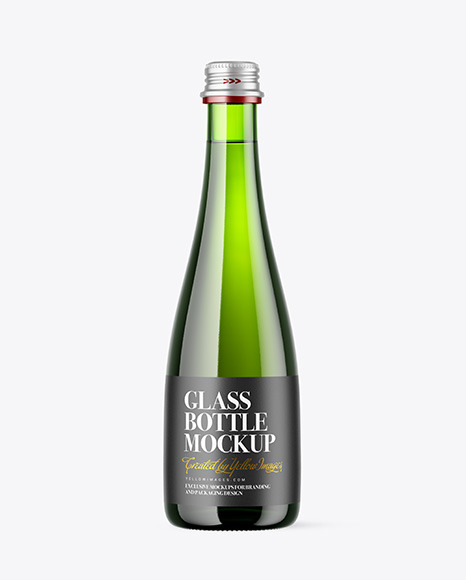 Green Glass Water Bottle Mockup
