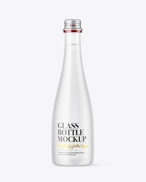 Frosted Glass Water Bottle Mockup