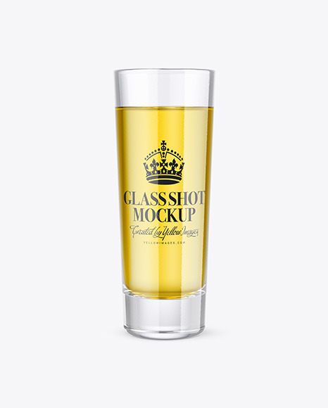 Clear Glass Shot with Tequila Mockup