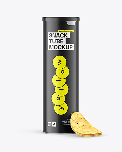 Matte Plastic Tube w/ Chips Mockup