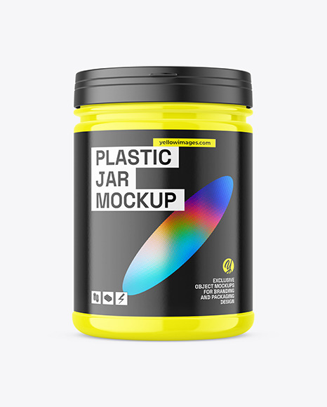 Glossy Supplement Jar Mockup